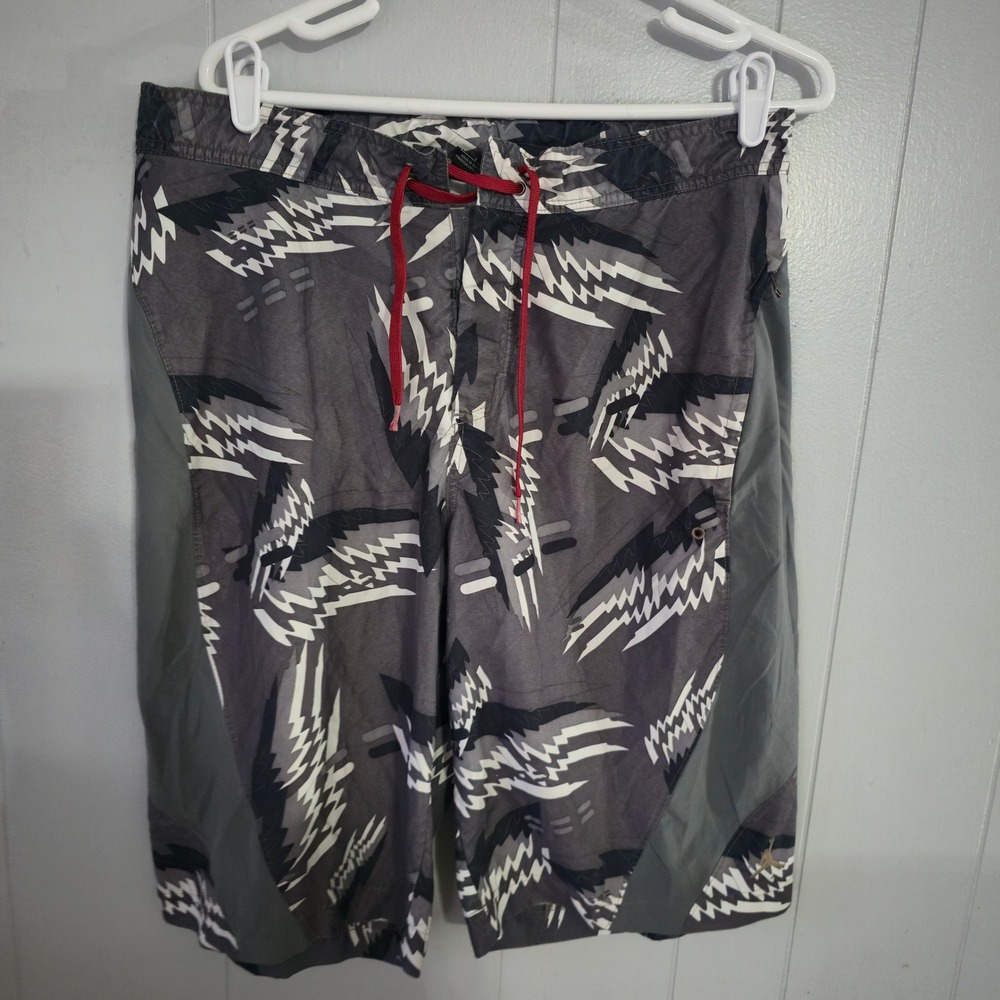 Jordan Board Shorts‎ Mens 34 Grey Graphic Print Jumpman Swim Trunks